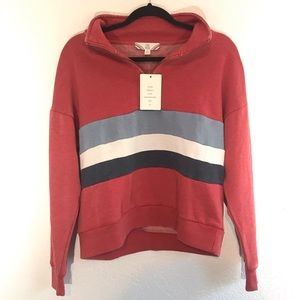 NWT! Pink Rose half zip clarita red sweatshirt